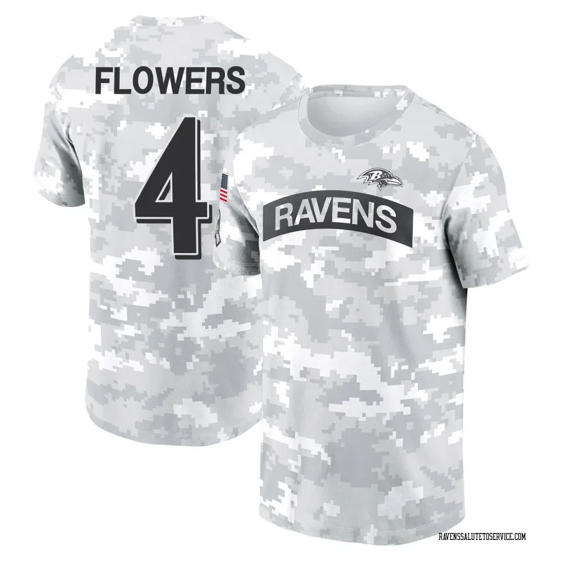 Women's Zay Flowers Baltimore Ravens Camo Arctic 2024 Salute to Service Long Sleeve T-Shirt