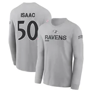 Youth Adisa Isaac Baltimore Ravens Gray 2024 Salute to Service Long Sleeve T-Shirt