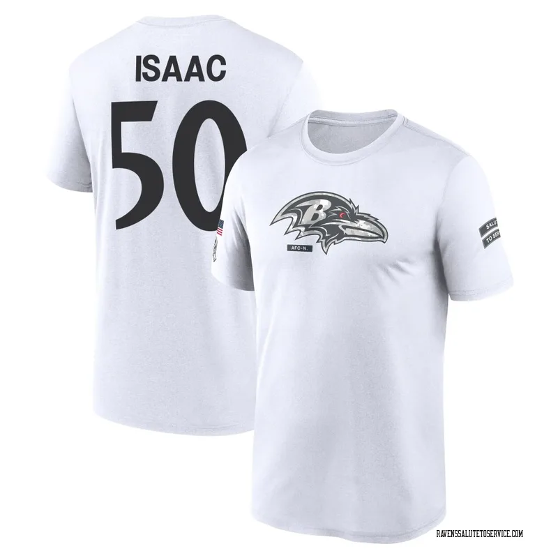 Youth Adisa Isaac Baltimore Ravens Legend White 2024 Salute to Service Performance T-Shirt