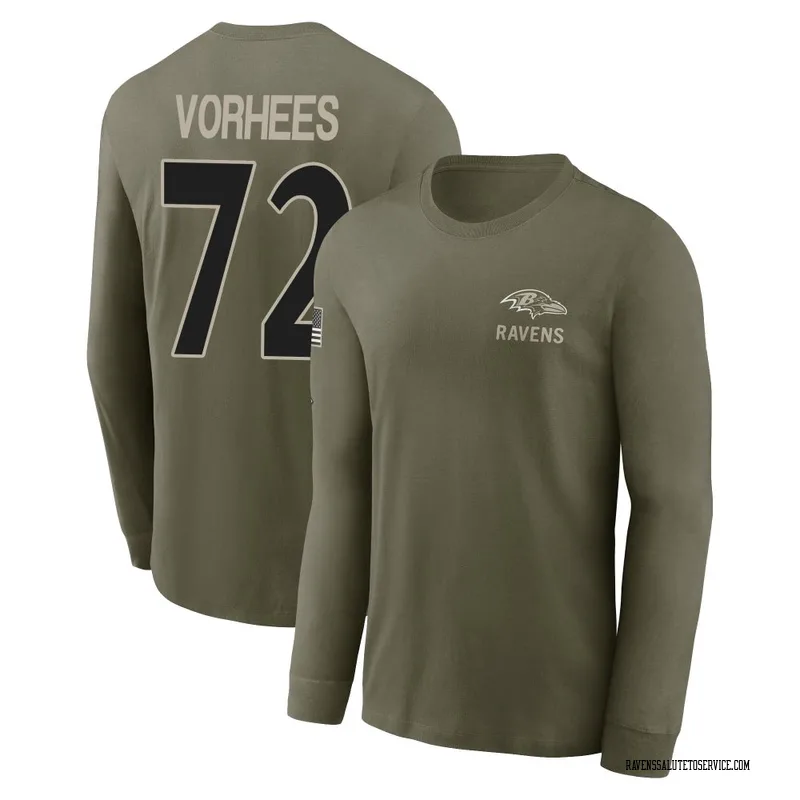 Youth Andrew Vorhees Baltimore Ravens Olive 2025 Salute to Service Sideline Long Sleeve T-Shirt