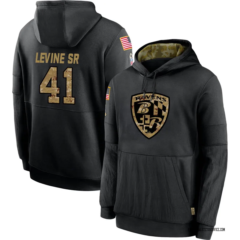 Youth Anthony Levine Sr. Baltimore Ravens Black 2020 Salute to Service Sideline Performance Pullover Hoodie