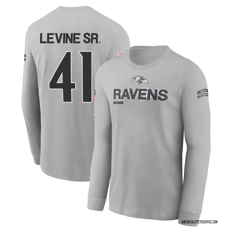 Youth Anthony Levine Sr. Baltimore Ravens Gray 2024 Salute to Service Long Sleeve T-Shirt