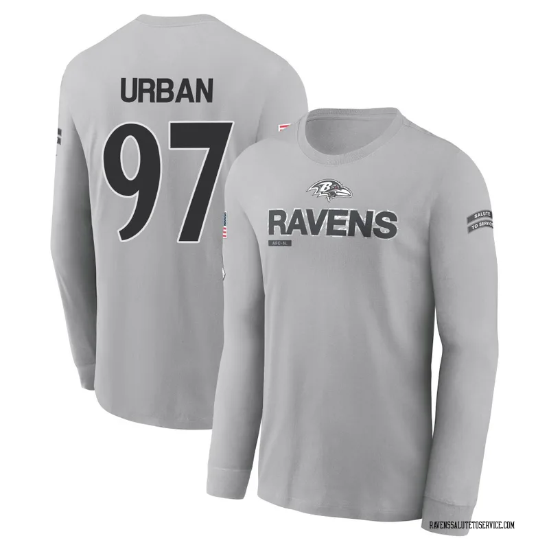 Youth Brent Urban Baltimore Ravens Gray 2024 Salute to Service Long Sleeve T-Shirt
