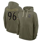 Youth Broderick Washington Jr. Baltimore Ravens Olive 2025 Salute to Service Hoodie