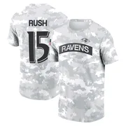 Youth Cooper Rush Baltimore Ravens Camo Arctic 2024 Salute to Service Performance T-Shirt