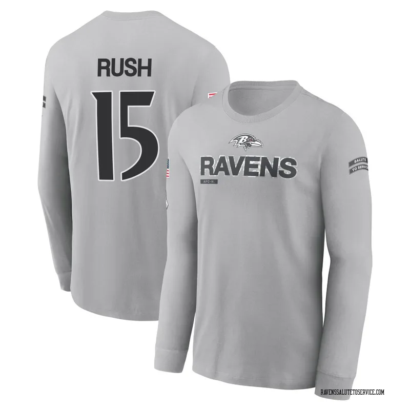 Youth Cooper Rush Baltimore Ravens Gray 2024 Salute to Service Long Sleeve T-Shirt