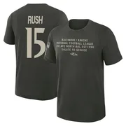 Youth Cooper Rush Baltimore Ravens Green Dark/ 2025 Salute to Service Sideline Slub T-Shirt