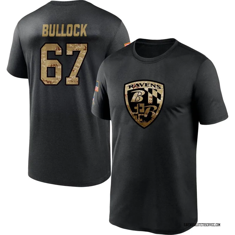 Youth Corey Bullock Baltimore Ravens Black 2020 Salute To Service Performance T-Shirt