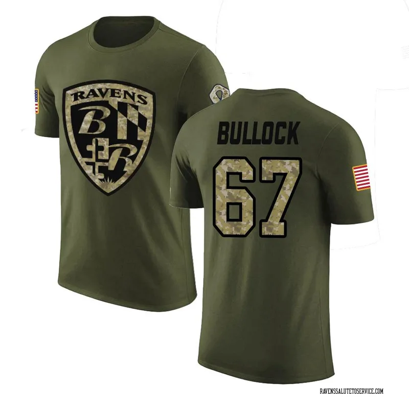 Youth Corey Bullock Baltimore Ravens Legend Olive Salute to Service T-Shirt