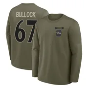 Youth Corey Bullock Baltimore Ravens Olive 2025 Salute to Service Sideline Coaches Long Sleeve T-Shirt