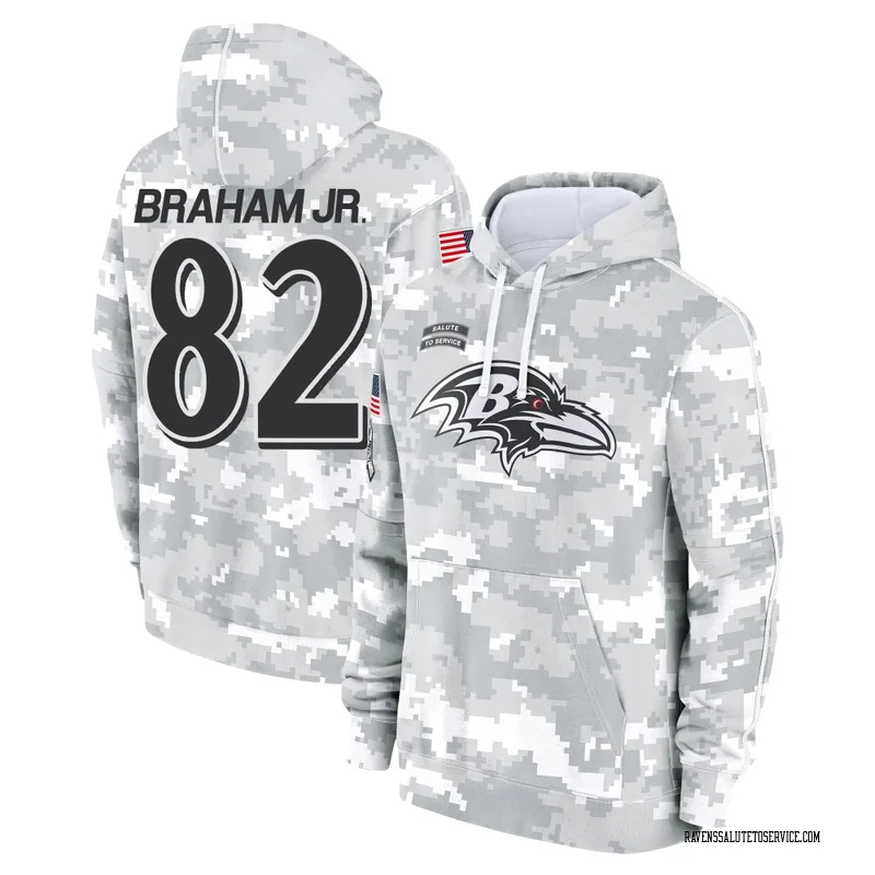 Youth Cortez Braham Jr. Baltimore Ravens Camo Arctic 2024 Salute to Service Club Fleece Pullover Hoodie