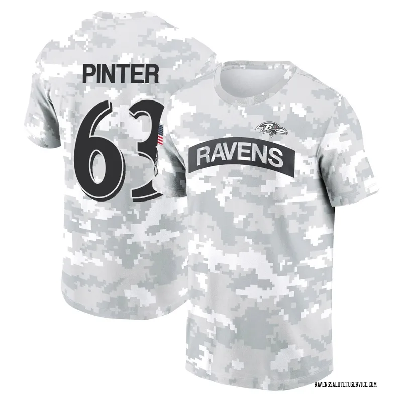 Youth Danny Pinter Baltimore Ravens Camo Arctic 2024 Salute to Service Performance T-Shirt