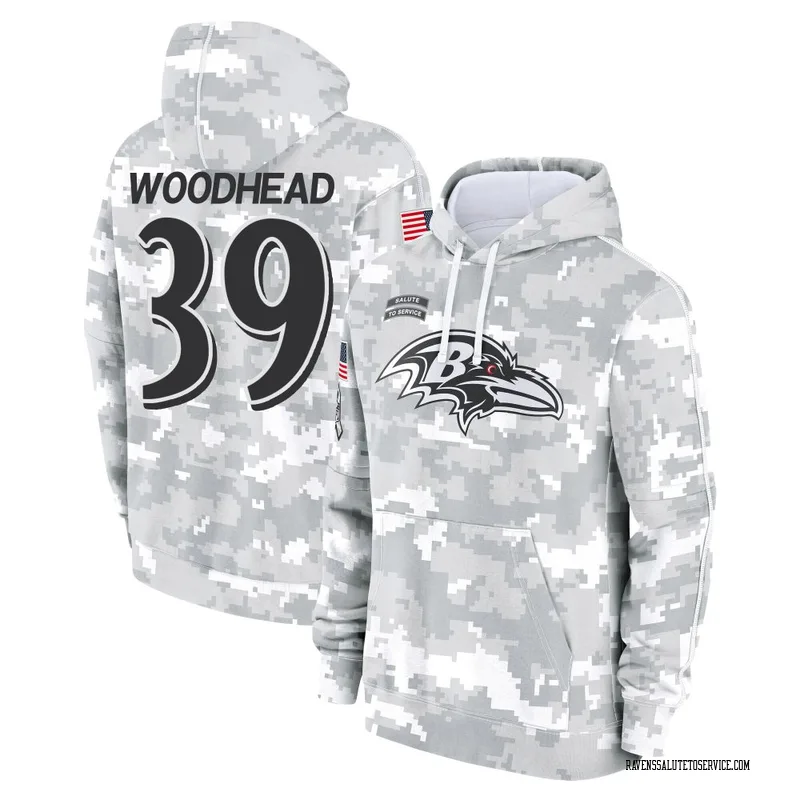 Youth Danny Woodhead Baltimore Ravens Camo Arctic 2024 Salute to Service Club Fleece Pullover Hoodie