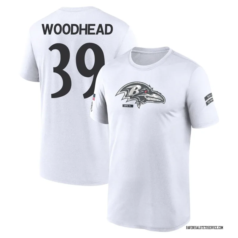 Youth Danny Woodhead Baltimore Ravens Legend White 2024 Salute to Service Performance T-Shirt