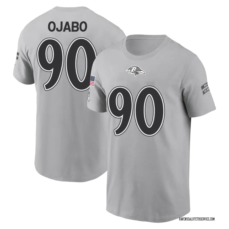 Youth David Ojabo Baltimore Ravens Gray 2024 Salute to Service Name & Number T-Shirt