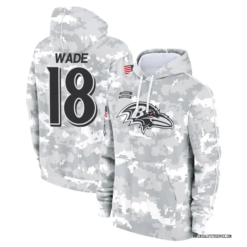 Youth Dayton Wade Baltimore Ravens Camo Arctic 2024 Salute to Service Club Fleece Pullover Hoodie