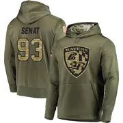 Youth Deadrin Senat Baltimore Ravens Olive Salute to Service Pullover Hoodie