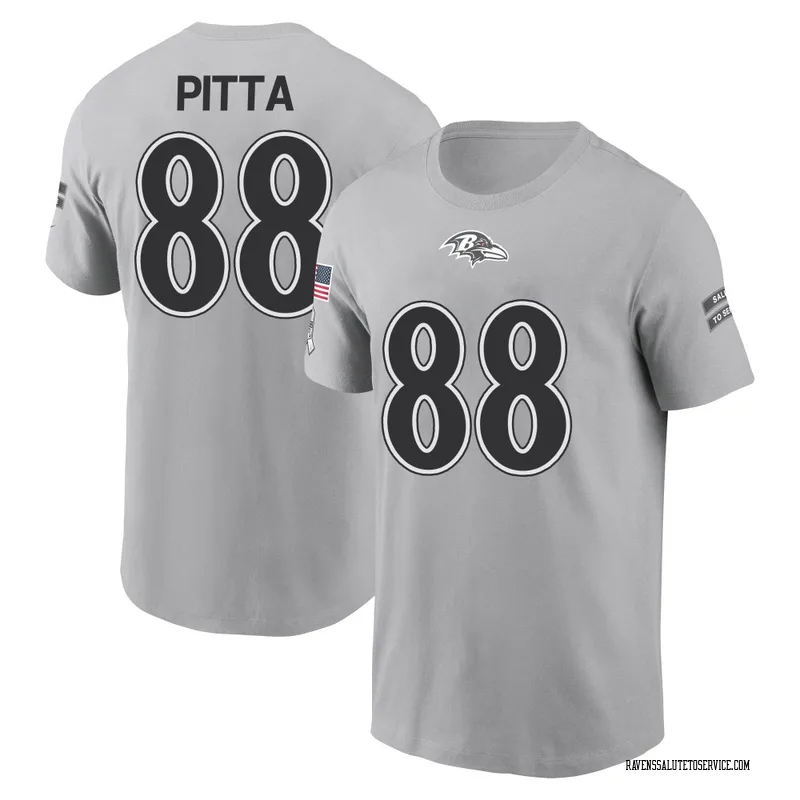 Youth Dennis Pitta Baltimore Ravens Gray 2024 Salute to Service Name & Number T-Shirt