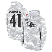 Youth Desmond Igbinosun Baltimore Ravens Camo Arctic 2024 Salute to Service Club Fleece Pullover Hoodie