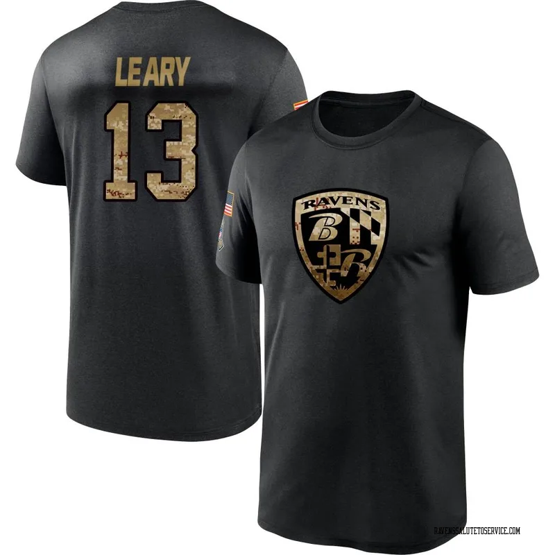 Youth Devin Leary Baltimore Ravens Black 2020 Salute To Service Performance T-Shirt