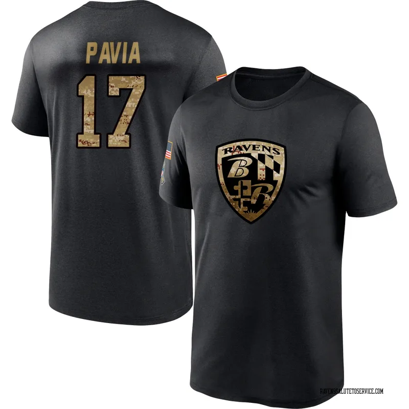Youth Diego Pavia Baltimore Ravens Black 2020 Salute To Service Performance T-Shirt