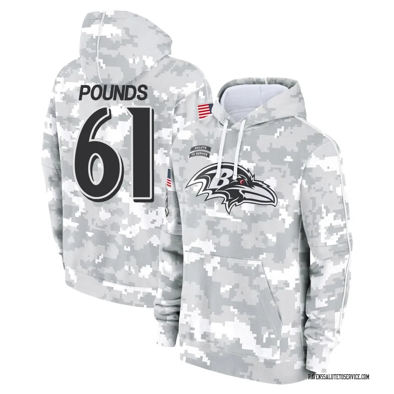 Youth Diego Pounds Baltimore Ravens Camo Arctic 2024 Salute to Service Club Fleece Pullover Hoodie