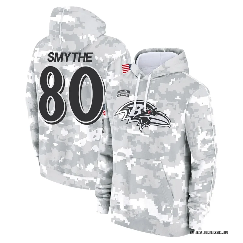 Youth Durham Smythe Baltimore Ravens Camo Arctic 2024 Salute to Service Club Fleece Pullover Hoodie