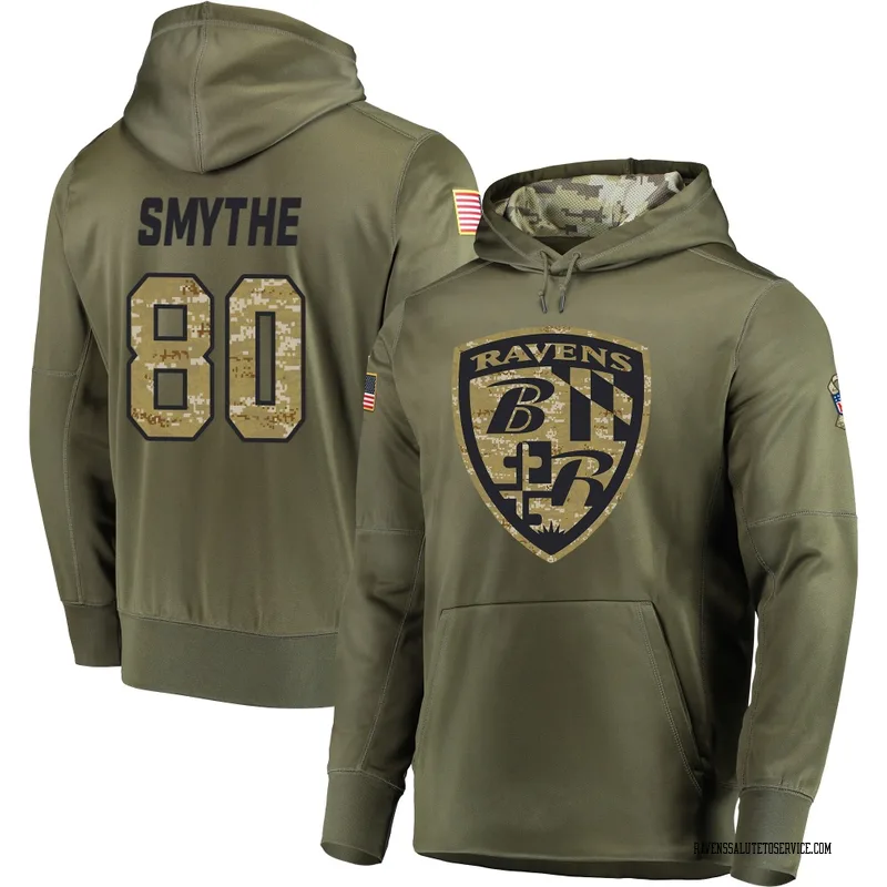 Youth Durham Smythe Baltimore Ravens Olive Salute to Service Pullover Hoodie