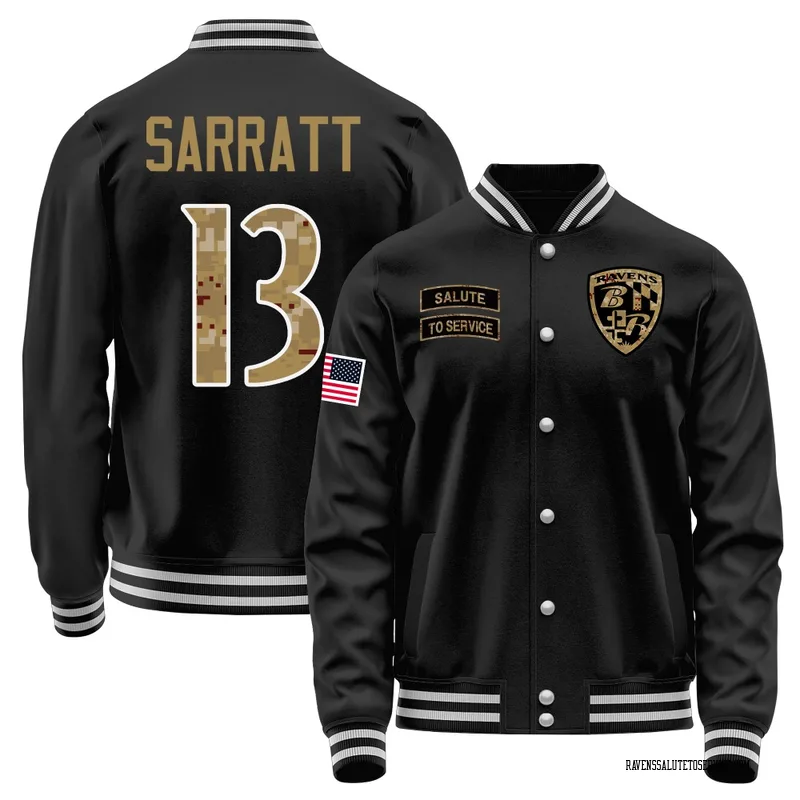 Youth Elijah Sarratt Baltimore Ravens Black Salute to Service Sideline Performance Jacket