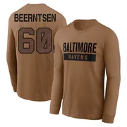 Youth Evan Beerntsen Baltimore Ravens Brown / 2023 Salute To Service Long Sleeve T-Shirt