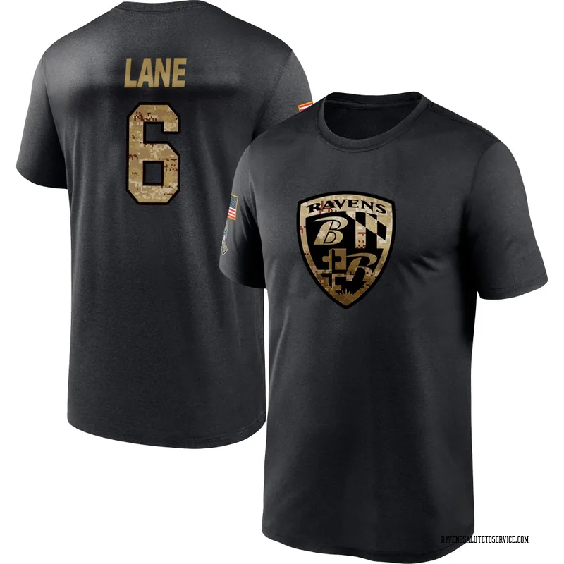 Youth Ja'Kobi Lane Baltimore Ravens Black 2020 Salute To Service Performance T-Shirt