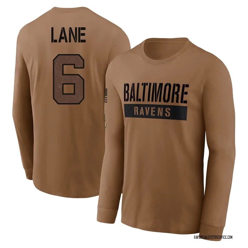 Youth Ja'Kobi Lane Baltimore Ravens Brown / 2023 Salute To Service Long Sleeve T-Shirt