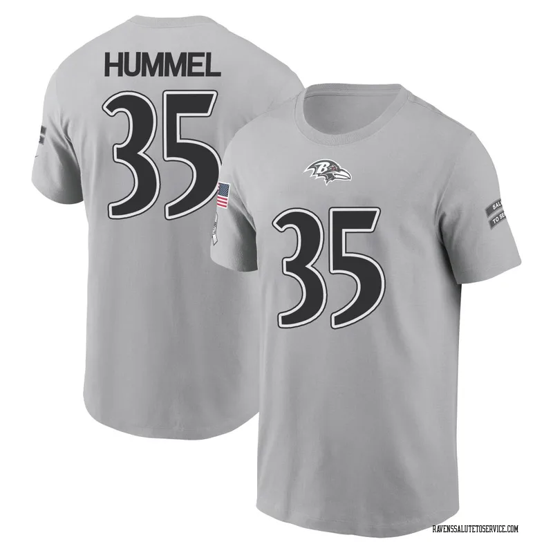 Youth Jacob Hummel Baltimore Ravens Gray 2024 Salute to Service Name & Number T-Shirt