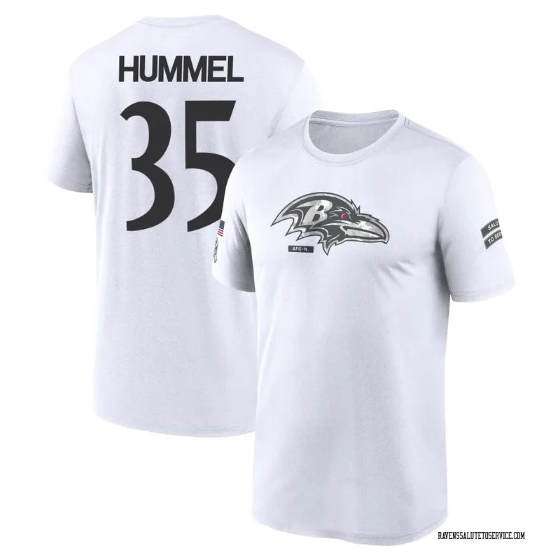 Youth Jacob Hummel Baltimore Ravens Legend White 2024 Salute to Service Performance T-Shirt