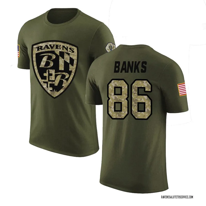 Youth Jahmal Banks Baltimore Ravens Legend Olive Salute to Service T-Shirt