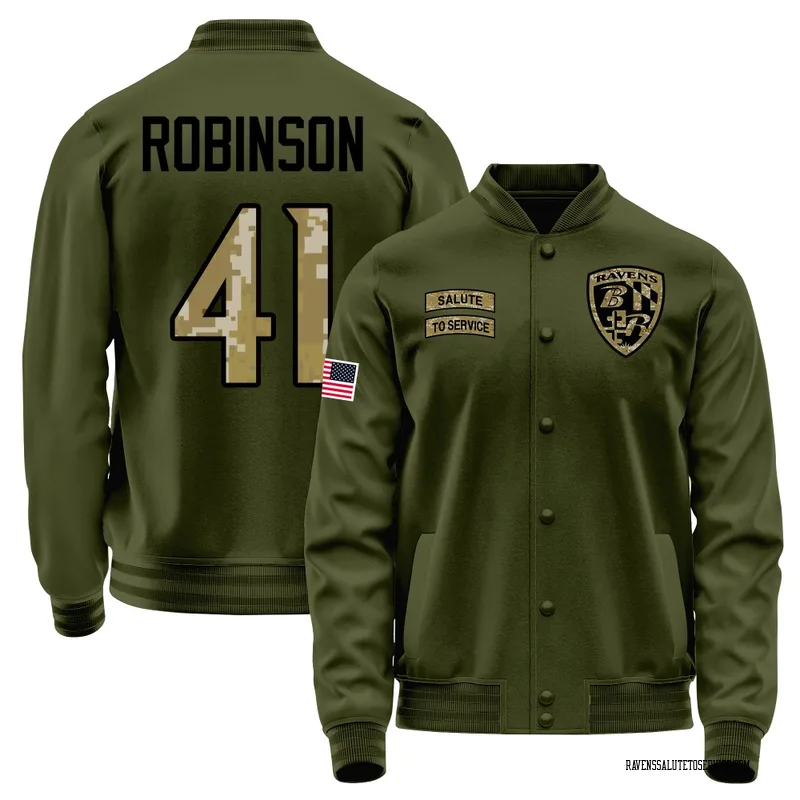 Youth Jahquez Robinson Baltimore Ravens Olive Salute to Service Sideline Performance Jacket
