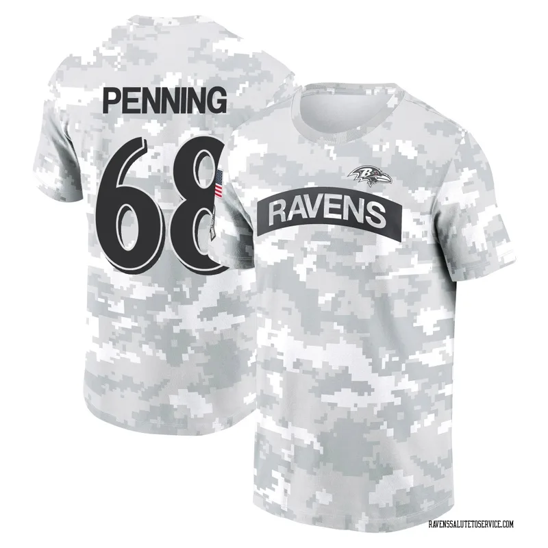 Youth Jared Penning Baltimore Ravens Camo Arctic 2024 Salute to Service Performance T-Shirt