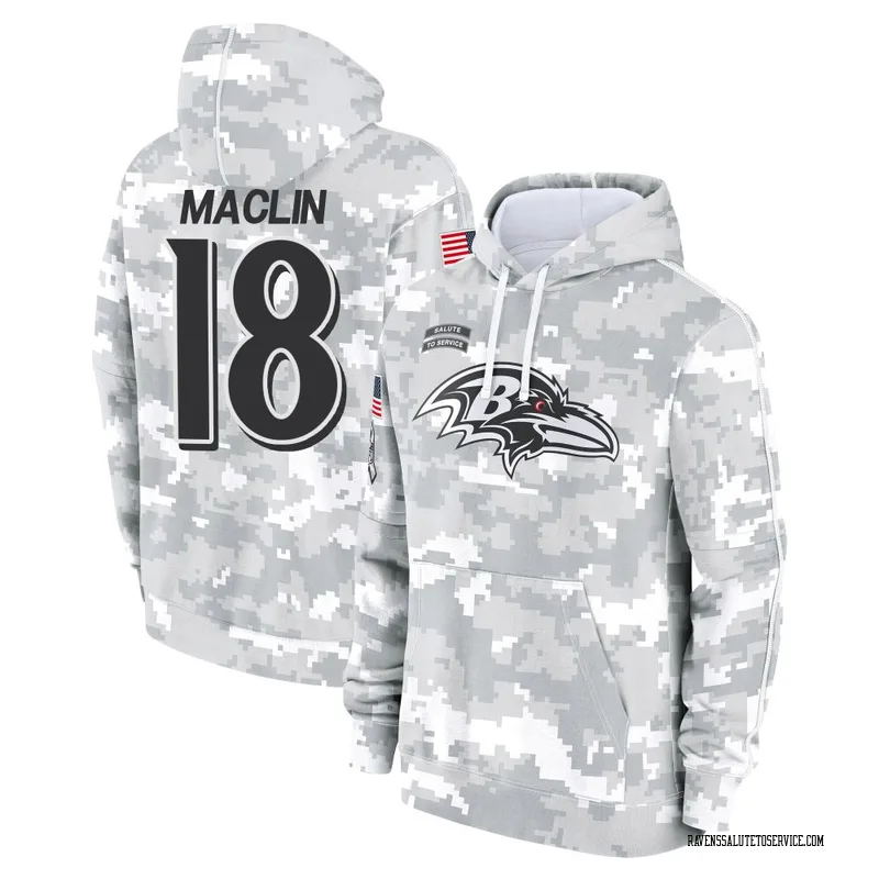 Youth Jeremy Maclin Baltimore Ravens Camo Arctic 2024 Salute to Service Club Fleece Pullover Hoodie