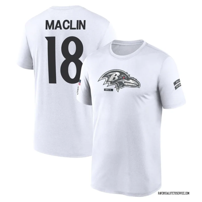Youth Jeremy Maclin Baltimore Ravens Legend White 2024 Salute to Service Performance T-Shirt