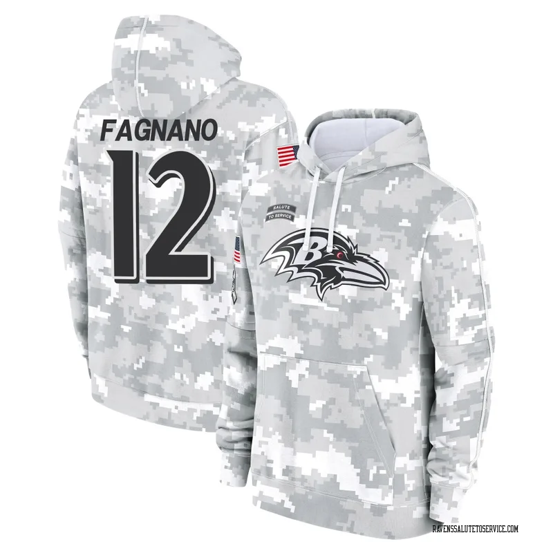 Youth Joe Fagnano Baltimore Ravens Camo Arctic 2024 Salute to Service Club Fleece Pullover Hoodie