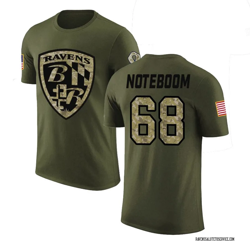 Youth Joe Noteboom Baltimore Ravens Legend Olive Salute to Service T-Shirt