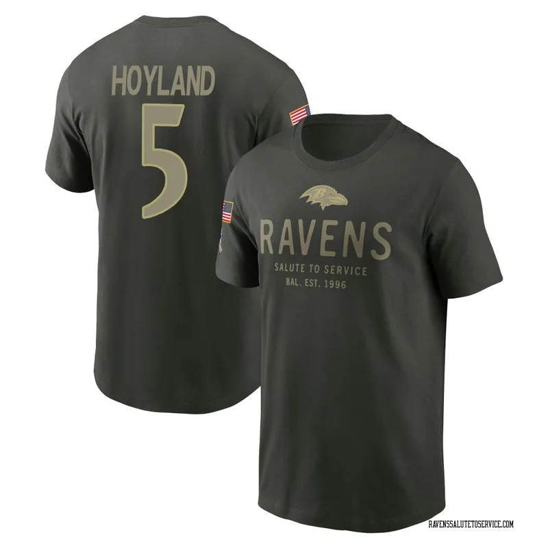 Youth John Hoyland Baltimore Ravens Green Forest/ 2025 Salute to Service Sideline Primary Edge T-Shirt