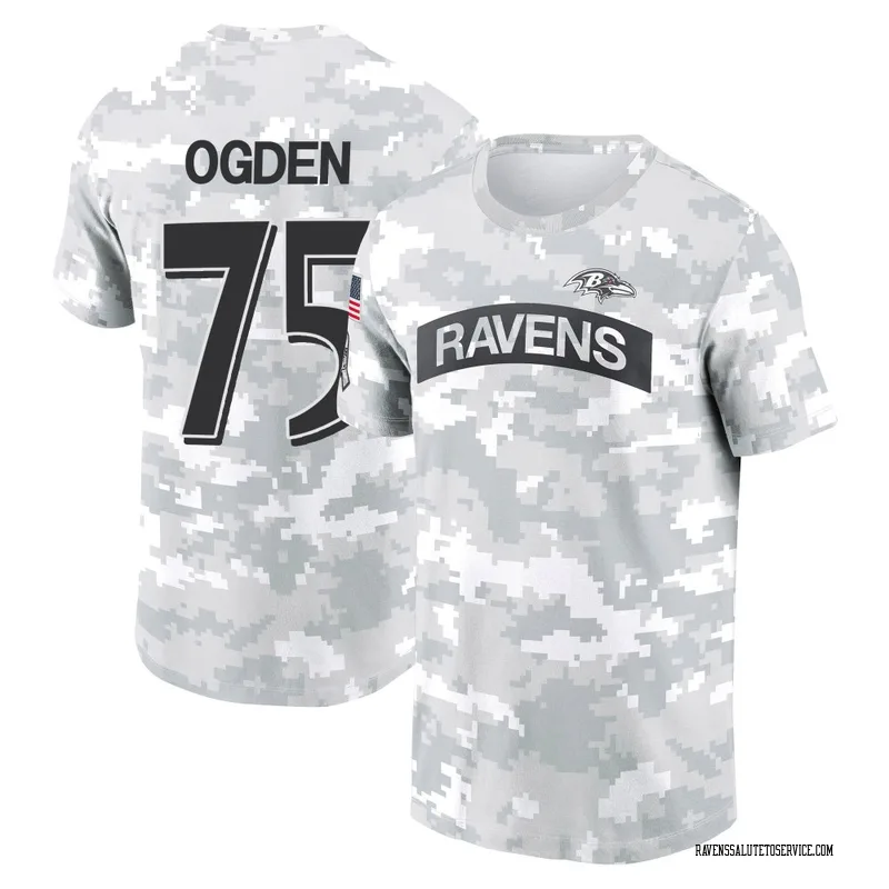 Youth Jonathan Ogden Baltimore Ravens Camo Arctic 2024 Salute to Service Performance T-Shirt