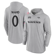 Youth Jonathan Ward Baltimore Ravens Gray 2024 Salute to Service Lightweight Performance Long Sleeve Hooded T-Shirt