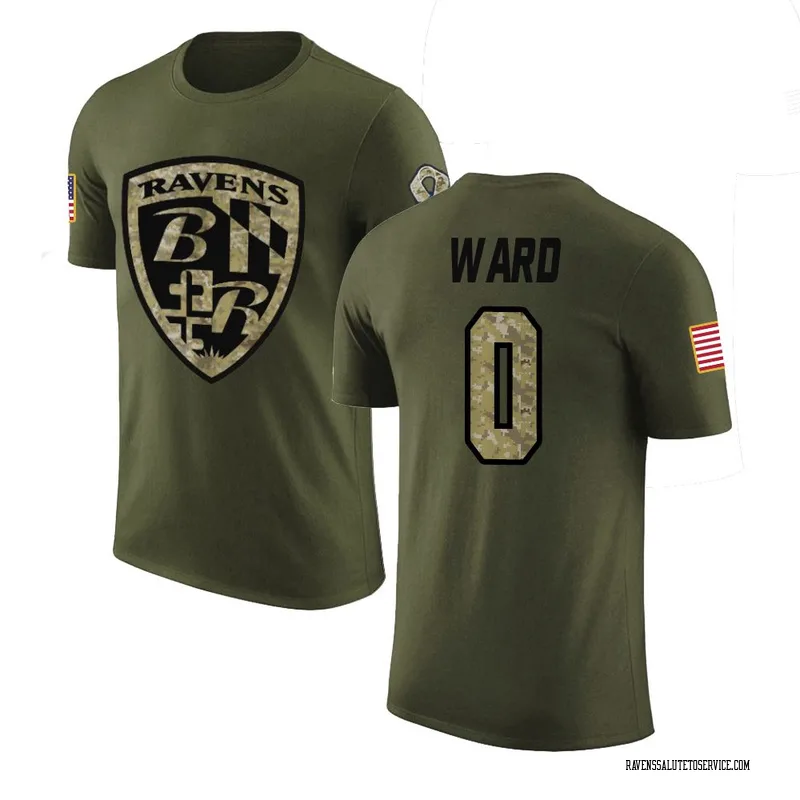 Youth Jonathan Ward Baltimore Ravens Legend Olive Salute to Service T-Shirt