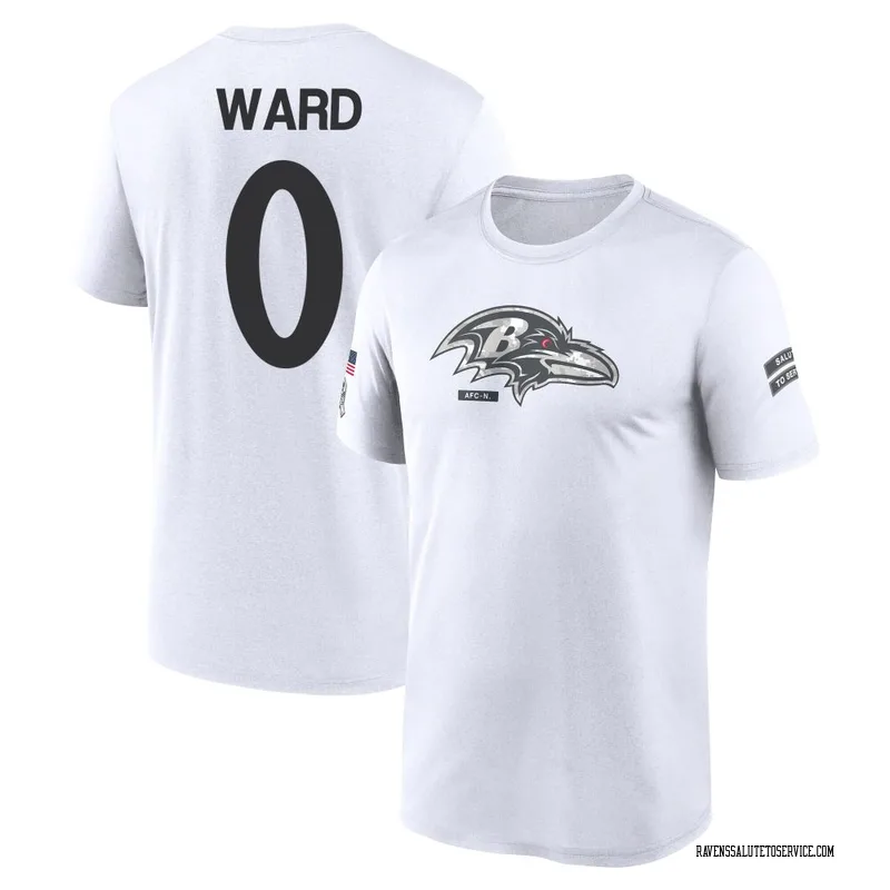 Youth Jonathan Ward Baltimore Ravens Legend White 2024 Salute to Service Performance T-Shirt