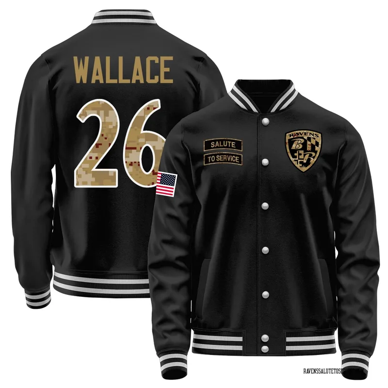 Youth K'Von Wallace Baltimore Ravens Black Salute to Service Sideline Performance Jacket
