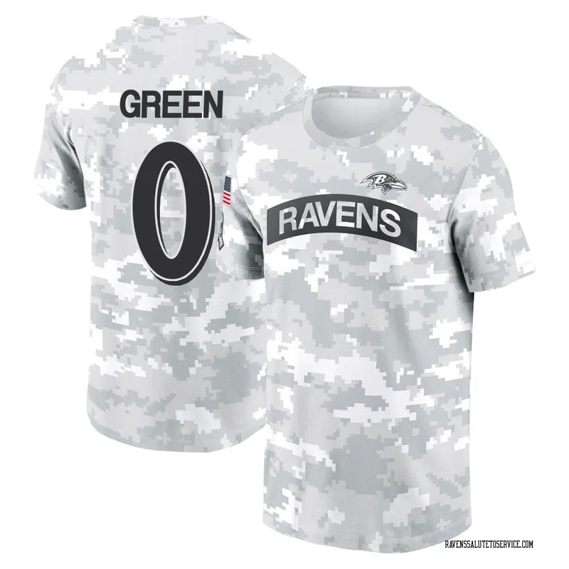 Youth Kenyon Green Baltimore Ravens Camo Arctic 2024 Salute to Service Performance T-Shirt