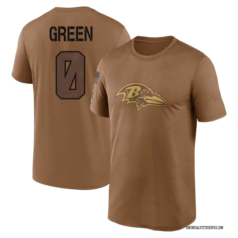 Youth Kenyon Green Baltimore Ravens Legend Brown 2023 Salute To Service Performance T-Shirt