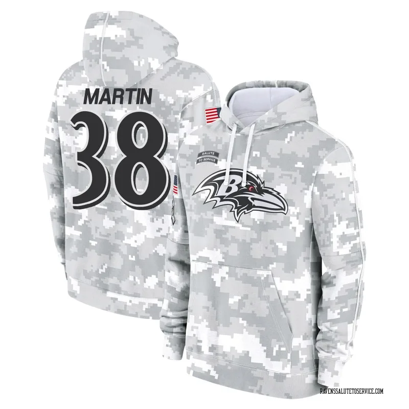 Youth Keyon Martin Baltimore Ravens Camo Arctic 2024 Salute to Service Club Fleece Pullover Hoodie